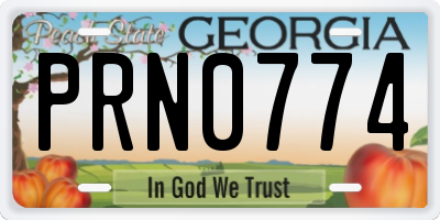 GA license plate PRN0774