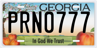 GA license plate PRN0777