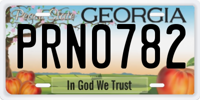 GA license plate PRN0782
