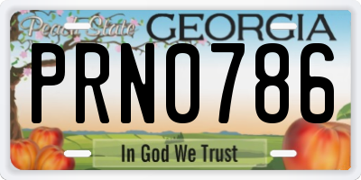 GA license plate PRN0786