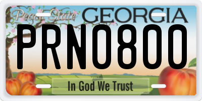 GA license plate PRN0800