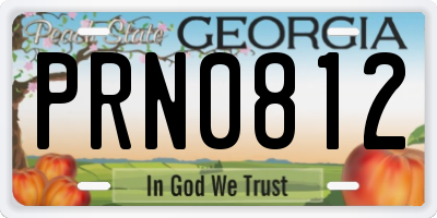 GA license plate PRN0812