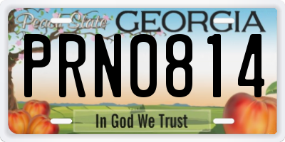GA license plate PRN0814