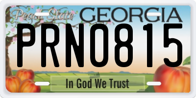 GA license plate PRN0815
