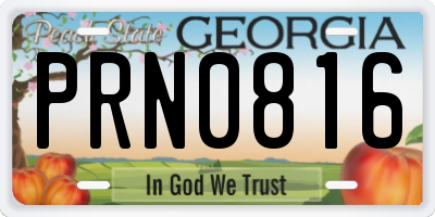 GA license plate PRN0816