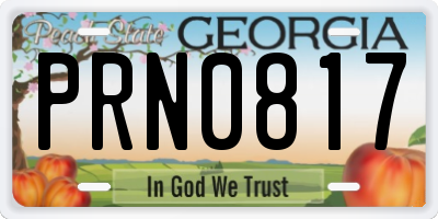 GA license plate PRN0817