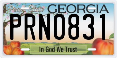 GA license plate PRN0831