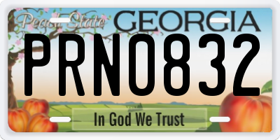 GA license plate PRN0832