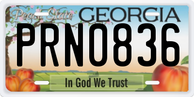 GA license plate PRN0836