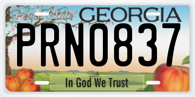 GA license plate PRN0837