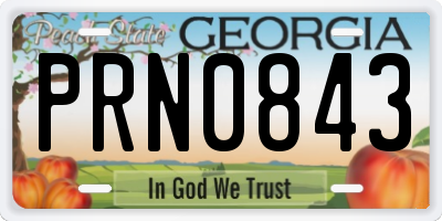 GA license plate PRN0843