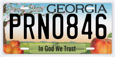 GA license plate PRN0846