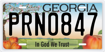 GA license plate PRN0847