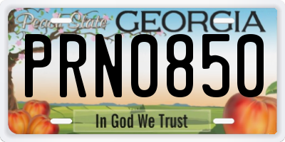GA license plate PRN0850