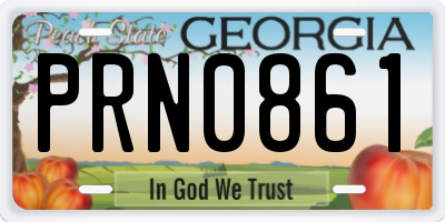 GA license plate PRN0861