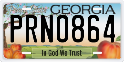 GA license plate PRN0864