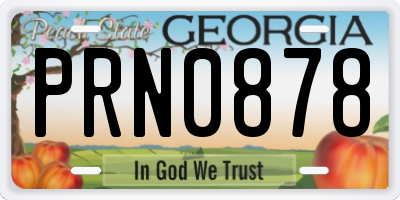 GA license plate PRN0878