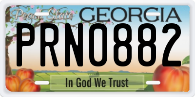 GA license plate PRN0882