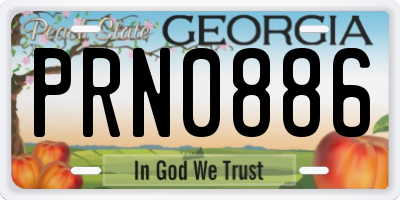 GA license plate PRN0886