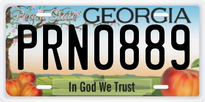 GA license plate PRN0889