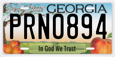 GA license plate PRN0894