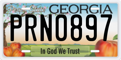 GA license plate PRN0897