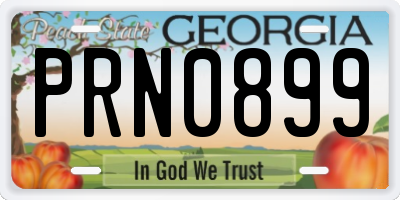 GA license plate PRN0899