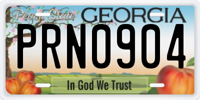 GA license plate PRN0904
