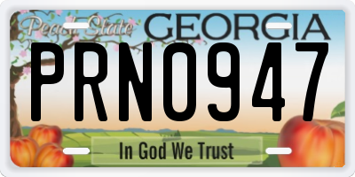 GA license plate PRN0947