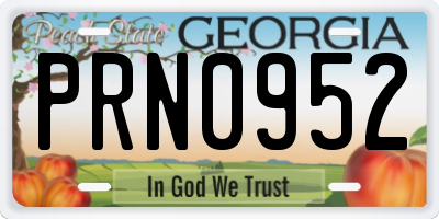 GA license plate PRN0952