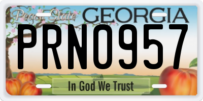 GA license plate PRN0957