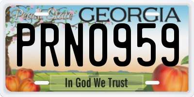 GA license plate PRN0959