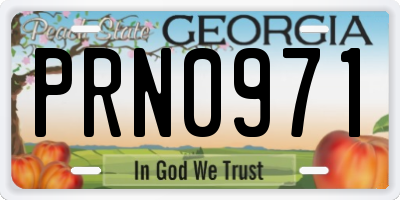 GA license plate PRN0971