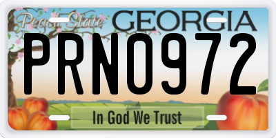 GA license plate PRN0972