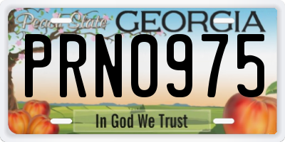 GA license plate PRN0975