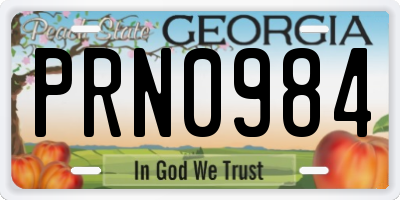GA license plate PRN0984