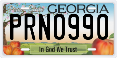 GA license plate PRN0990