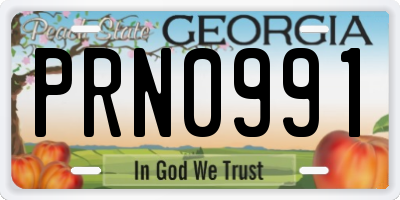 GA license plate PRN0991