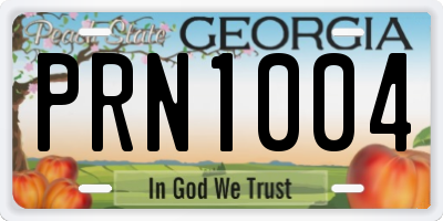 GA license plate PRN1004