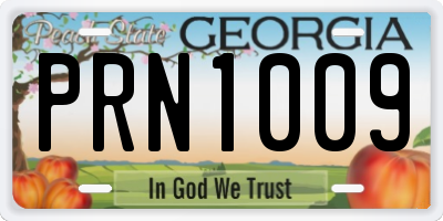 GA license plate PRN1009