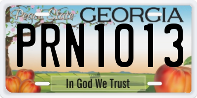 GA license plate PRN1013