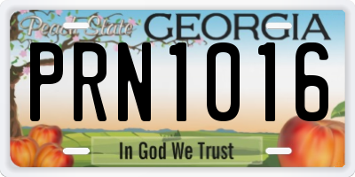 GA license plate PRN1016