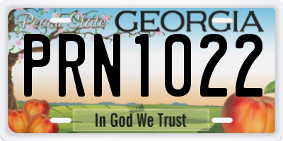 GA license plate PRN1022