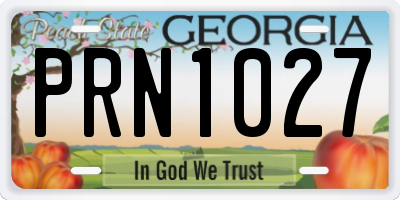 GA license plate PRN1027