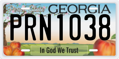 GA license plate PRN1038