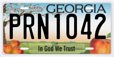 GA license plate PRN1042