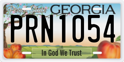 GA license plate PRN1054