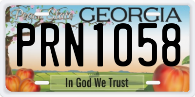 GA license plate PRN1058