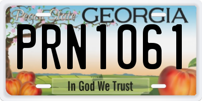 GA license plate PRN1061