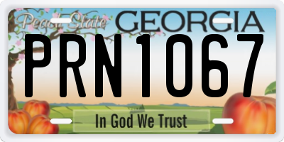 GA license plate PRN1067